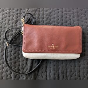 NWOT Kate Spade Brown and White Crossbody Bag